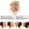 messy bun hair piece Hair Buns Hair Piece Tousled Updo Curly Messy Bun Hair Extension Synthetic Wavy Scrunchies Chignon with Elastic Rubber Band Hairpiece for Women bun hair pieces for women ( Color : view 3