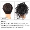 messy bun hair piece Hair Buns Hair Piece Tousled Updo Curly Messy Bun Hair Extension Synthetic Wavy Scrunchies Chignon with Elastic Rubber Band Hairpiece for Women bun hair pieces for women ( Color : view 4
