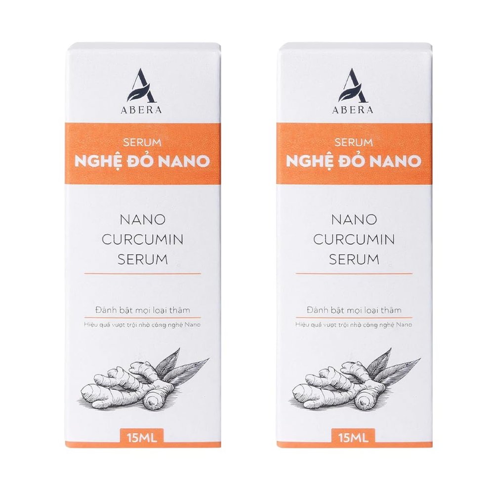ABERA Nano Turmeric Vitamin C Serum, Nourish and Brighten Skin Tone, Reduce Dark Spots, Acne Bruise Relief, Restore Skin Strength, Skin Care Oil for Face (0.51 Fl Oz) (Set 2)