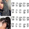 20 PCS Silver Hair Jewelry for Braids Crystal Rhinestone Dreadlock Metal Braid Clips Non-Piercing Ear Clip Cuffs Jewelry for Women Men Hair Accessories Braid Tools view 1