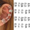20 PCS Silver Hair Jewelry for Braids Crystal Rhinestone Dreadlock Metal Braid Clips Non-Piercing Ear Clip Cuffs Jewelry for Women Men Hair Accessories Braid Tools view 4