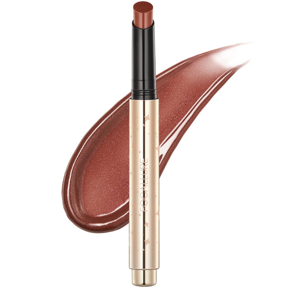 FOCALLURE Shimmer Lipstick Moisturizing Plumping Lip Gloss with Shimmery Glossy Finish, Hydrating, Long Lasting, Non-Stick Cup Lip Makeup for Plumper Looking Lips, Hallucinate