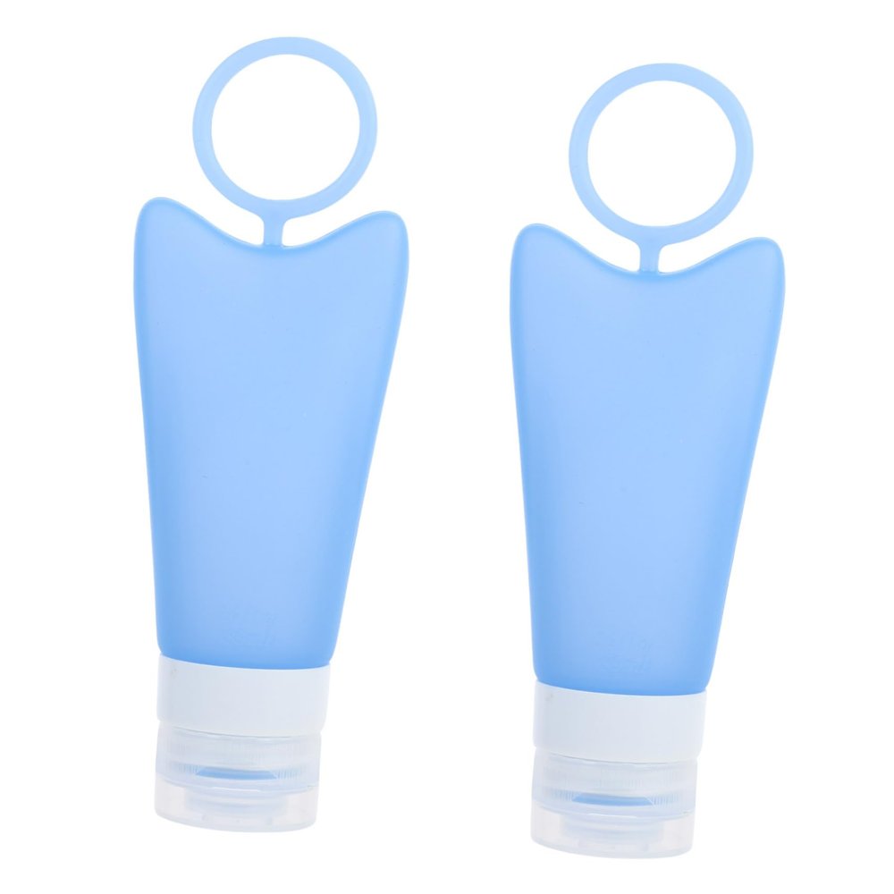 1 Set 2 Silica Gel Bottle Hand Refillable Bottles Travel Containers Cosmetic Tube Makeup Travel Containers Soap Dispenser Liquid Body Soap Travel Makeup Bottles Lotion Bottles Vial ( Color : Blue , Si