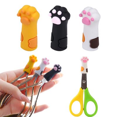 3 Pcs Cute Cat Paw Nipper Protective Cover Dead Skin Tweezers Cap Nail Scissors Sleeve Cuticle Trimmer Cover Cuticle Nail Protector