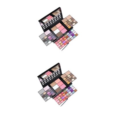 UpcoT 74 Eyeshadow Palette Lip Gloss Blush Makeup Kit Set Highlight Combo Plate (Color : Picture 1, Size : 18 * 11cmx2pcs)