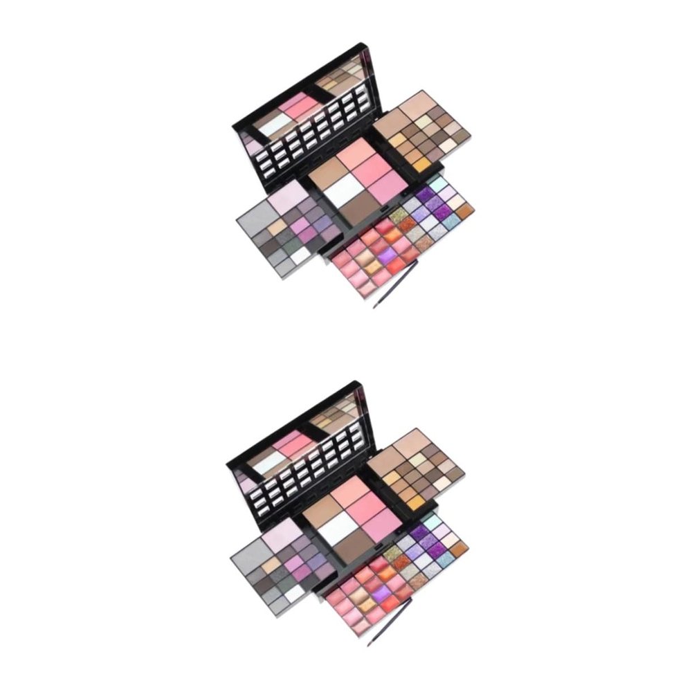 UpcoT 74 Eyeshadow Palette Lip Gloss Blush Makeup Kit Set Highlight Combo Plate (Color : Picture 1, Size : 18 * 11cmx3pcs)