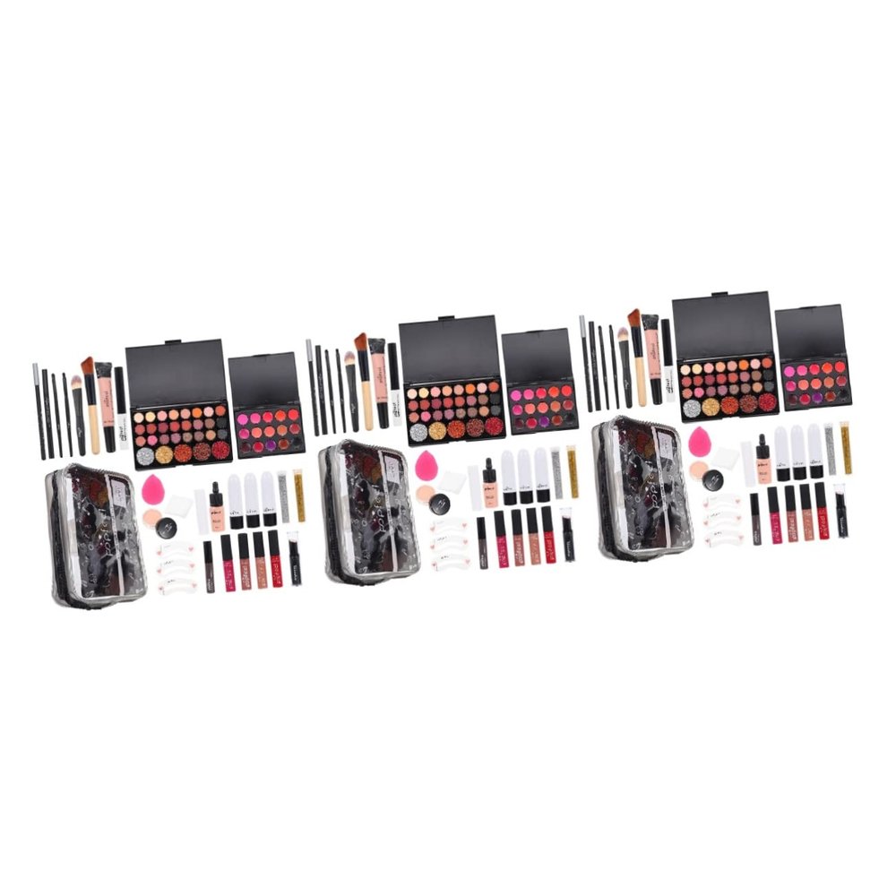 3 Sets Women's Makeup Set Gift for Women Cosmetics Sulies Makeup Brushes Lip Gloss for Women Mascara Sets Eyeshadow Set Makeup Kit Women Cosmetics Sulies Cosmetic Kit for Women ( Color : As Shownx4pcs