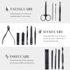 Nail Clippers Sets High Precisio Stainless Steel Nail Cutter Pedicure Kit Nail File Sharp Nail Scissors and Clipper Manicure Kit Fingernails & Toenails with Portable Stylish case (Black) view 2