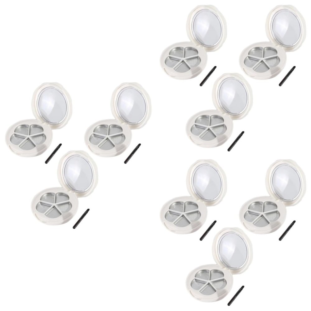 6 Pcs empty eyeshadow container Empty Eye Shadow Tray makeup Refillable Palettes makeup containers lip gloss containers sample containers Compact Powder Container makeup powder ( Color : Whitex3pcs ,
