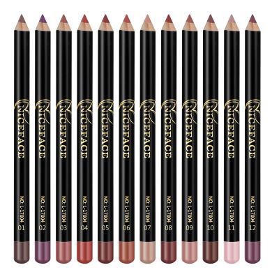 12Pcs Lip Liner Set 2-in-1 Matte Make Up Lip Liners Pencil Waterproof 12 Colors Lip Line for Women Lady Girls