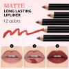 12Pcs Lip Liner Set 2-in-1 Matte Make Up Lip Liners Pencil Waterproof 12 Colors Lip Line for Women Lady Girls view 2
