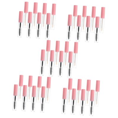 Empty Eyelash Tube 1 Set Eyeliner Stick Clear Eyelash Mascara Eyelash Cream Container Eyelash Cream Bottle The Pet Portable Pink Miss Lip Gloss Eyeliner Vials Tube ( Color : Pinkx5pcs , Size : 8.5x1.3