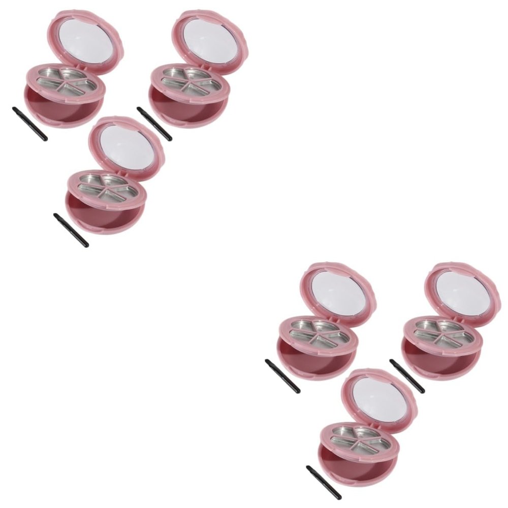 6 Pcs empty eyeshadow container Empty Eye Shadow Tray makeup Refillable Palettes makeup containers lip gloss containers sample containers Compact Powder Container makeup powder ( Color : Pinkx3pcs , S