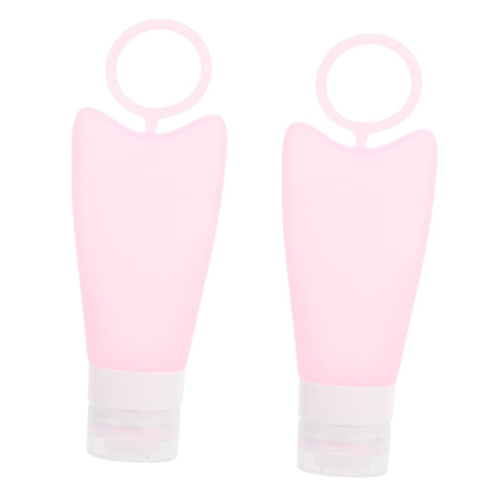 1 Set 2 Silica Gel Bottle Hand Refillable Bottles Travel Containers Cosmetic Tube Makeup Travel Containers Soap Dispenser Liquid Body Soap Travel Makeup Bottles Lotion Bottles Vial ( Color : Pink , Si