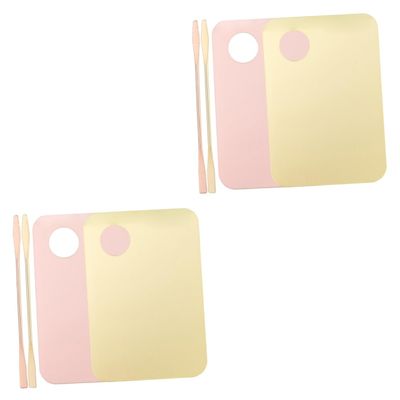 6 sets Pigment Tool Cosmetics Professional Art Spatula Make Nail-art S Palettes of Portable Liquid Tray up Double and Makeup Liquidation Color Tools Plate for Shadow ( Color : Assorted Colorx2pcs , Si