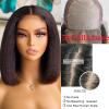12inch Pu Wig Silk Base Short Yaki Bob Human Hair Wigs for Women Italian Yaki 5X5 Silk Top Wigs Human Hair Glueless Short Cut Human Hair Wig with Baby Hair Middle Part 130density view 2