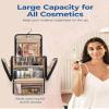 BAGSMART Makeup Bag for Women with Hanging Hook - Portable Cosmetic Case, Large Capacity Door Room Essentials Travel Organizer for Full Sized Cosmetics and Toiletries, Black view 3