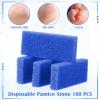Batiyeer 100 Pcs Pumice Stone for Feet Scrubber Dead Skin Disposable Foot Pumice Foot Shower Scrubber Foot Scrubber for Heel Cuticle Callus Remover Bath Spa (Blue) view 2