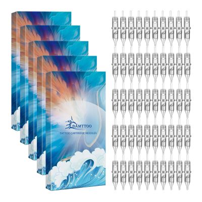 BAMTTOO 50PCS Tattoo Cartridge Needles Mixed Size 0.35mm RL(1201RL 1203RL 1205RL 1207RL 1209RL) Round Liner for Beginners or Artists Tattoo Supply (RL)