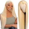 13x6 Blonde Lace Front Wigs Human Hair 250 Density 32 Inch Straight 613 Lace Front Wig Human Hair Pre Plucked 613 HD Transparent Lace Frontal Wig Guleless Wigs Human Hair Natural Hairline view 1