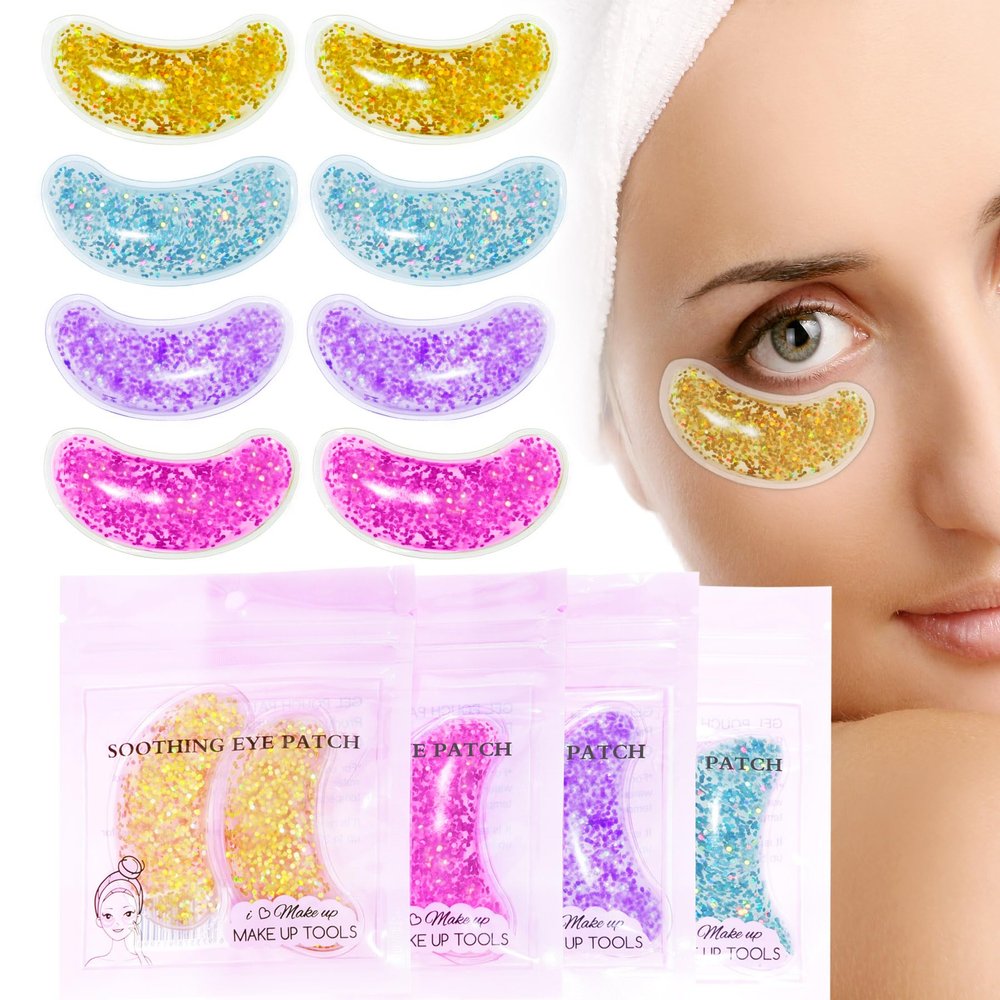Under Eye Patches for Puffy Eyes, Reusable Ice Gel Eye Pad Cooling Eye Patch Hot Cold Therapy Eye Mask 8 Pack