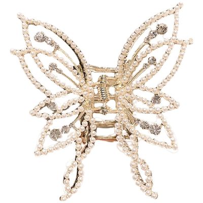 GALPADA Butterfly Hair Clip Rhinestones Elegant Hair Clamp Accessory for Women for Everyday Use and Special Occasions
