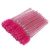 50pcs Nylon Makeup Brush Mascara Wands Eyelash Eyebrow Disposable Portable Brush Professional Makeup Tools(Rose Red) view 1