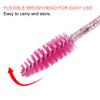 50pcs Nylon Makeup Brush Mascara Wands Eyelash Eyebrow Disposable Portable Brush Professional Makeup Tools(Rose Red) view 4
