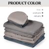 Kinlop 3 Sets Microfiber Massage Table Sheet Set 3 Colors 3 Piece Set Includes Massage Flat Sheet Fitted Sheet and Massage Face Rest Cover Stain Wrinkle-Resistant(Purple Gray, Dark Gray, Khaki) view 2