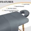 Kinlop 3 Sets Microfiber Massage Table Sheet Set 3 Colors 3 Piece Set Includes Massage Flat Sheet Fitted Sheet and Massage Face Rest Cover Stain Wrinkle-Resistant(Purple Gray, Dark Gray, Khaki) view 4