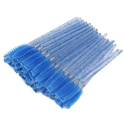 50pcs Nylon Makeup Brush Mascara Wands Eyelash Eyebrow Disposable Portable Brush Professional Makeup Tools(Dark Blue)