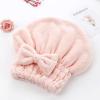 2pcs Microfiber Hair Drying Towels, Super Absorbent Quick Dry Hair Drying Caps with Bow Fast Drying Hair Turban Wrap for Women Girls(Pink) view 2