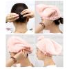 2pcs Microfiber Hair Drying Towels, Super Absorbent Quick Dry Hair Drying Caps with Bow Fast Drying Hair Turban Wrap for Women Girls(Pink) view 3