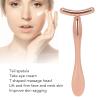 3PCS Metal Neck Firming Wrinkle Stick Set Cream Applicator Massage Tool Double Chin Remover Facial Massager T-Shape Neck Lift Firming Massager Set Eye Cream Applicator Massager for Women view 3