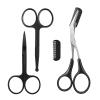 Eyebrow Scissors with Comb, KAJUDA Facial Hair Small Grooming Scissors For Men Women - Eyebrow Trimmer Scissor for Eyebrows, Nose Hair, Mustache, Beard, Eyelash - 3PCS Black view 1