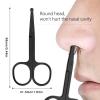 Eyebrow Scissors with Comb, KAJUDA Facial Hair Small Grooming Scissors For Men Women - Eyebrow Trimmer Scissor for Eyebrows, Nose Hair, Mustache, Beard, Eyelash - 3PCS Black view 4