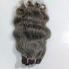 Raw unprocessed Grey - Salt and Pepper Indian Wavy Human Hair Extensions - Remy Human Hair Extensions Single Donor Bundle (100 grams - 3.5 oz) (16 Inches) view 1