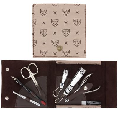 3 Swords Germany - brand quality 7 piece manicure pedicure grooming kit set for professional finger & toe nail care scissors clipper textile case in gift box, Made in Germany