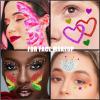 Face Glitter Body Glitter Makeup Glitter Gel with Face Gems Jewels Self Adhesive, 6 Colors Holographic Glitter Gel Hair Glitter with Stick On Gems Rhinestones for Face, Hair, Body for Festival Makeup view 3
