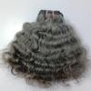 Grey - Salt and Pepper Indian Curly Human Hair Extensions - Remy Curly Grey Human Hair Extensions Single Donor Bundle (100 grams - 3.5 oz) (12 Inches) view 1