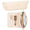 BAREFOOT CARIBOU Hair Tools Travel Bag and Heat Resistant Mat (15.5") for Flat Irons, Straighteners, Curling Iron, and Haircare Accessories, 2-in-1 design, Interior Pockets, Portable Organizer (Ivory) view 1
