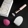 SRODHA Beauty Make Up Brush Set | 3 Piece Kit | Face Brushes Liquid Foundation Concealer Powder Blush Blending | Includes Flat Top Kabuki, Makeup Blender Sponge & Brush Silicone Cleaning Mat (Pink) view 4