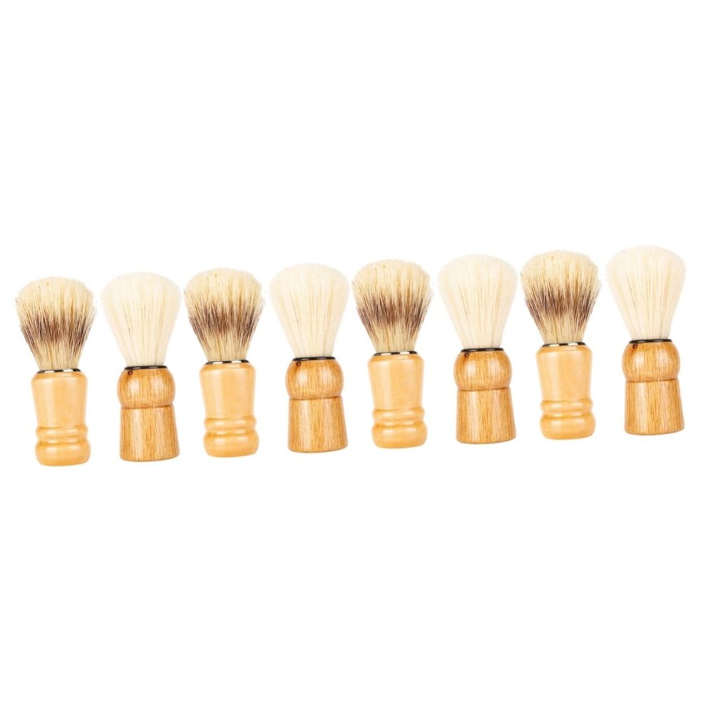 FRCOLOR 8pcs Handle Shaving Brush for Men Boar Bristle Shaving Brush for Travel and Home Use Father Day for Beard Care
