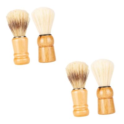 Beaupretty 4pcs Beard Brush Handle Shaving Brush for Men for Grooming Facial Hair and Beard Styling and Boar Bristle Travel and Salon Use