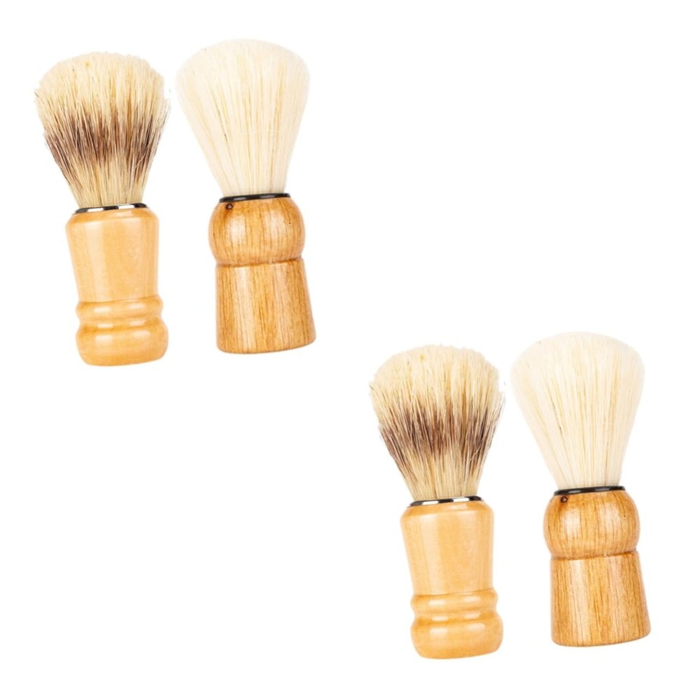 Beaupretty 4pcs Beard Brush Handle Shaving Brush for Men for Grooming Facial Hair and Beard Styling and Boar Bristle Travel and Salon Use