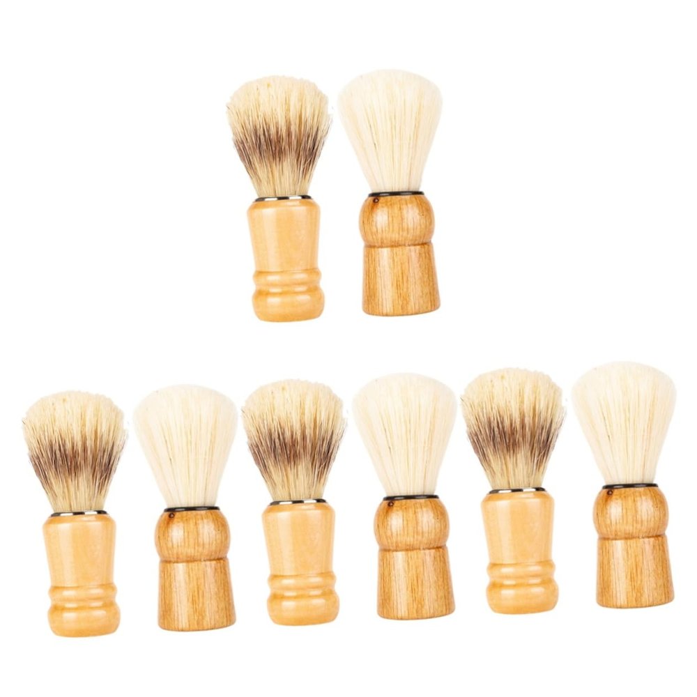 Beaupretty 8pcs Handle Shaving Brush for Men Beard Brush Natural Boar Bristles for Rich and Gentle Scrubbing for Home and Travel Use