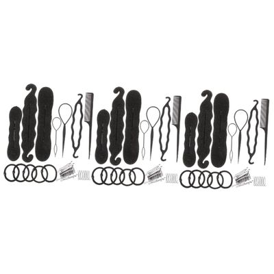 Beavorty 3sets Hair Bun Styling Tools Hair Braiding Kit Twisting Bun Clips for Outings
