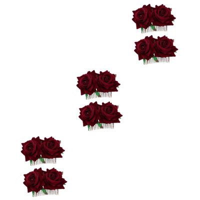 ABOOFAN 6pcs Flower Hair Accessory Wedding Hair Decorations Floral Comb for Bride