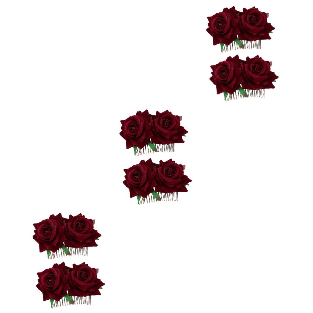ABOOFAN 6pcs Flower Hair Accessory Wedding Hair Decorations Floral Comb for Bride
