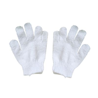 ABOOFAN 1pair Exfoliating Bath Gloves Dual-Sided Scrubber Mitts for Shower Sauna Fits for Men Women Soap Body Wash White
